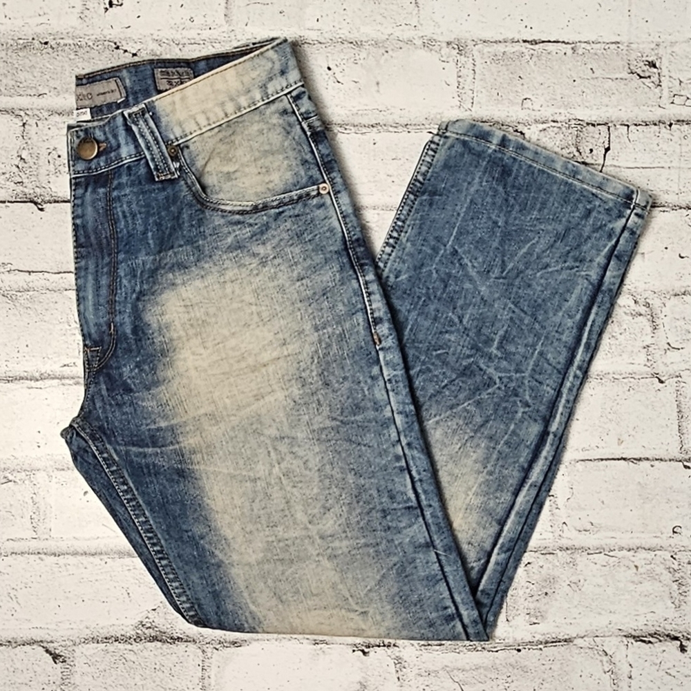 PD&C Men's Straight Leg Blue Denim Jeans 32x30 Faded Wash Classic Fit